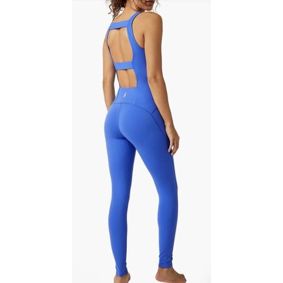 Free People Movement Never Better One-Piece Jumpsuit in Cobalt Blue, Size Large - Picture 3 of 9